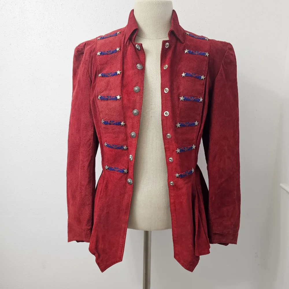 Ren Ellis Santa Fe Leather Buckskin Vintage Red Western Pioneer Renegade Jacket